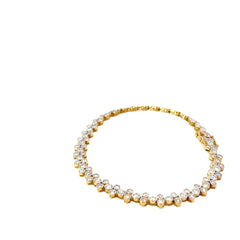 18k Yellow Gold 4.00ct G VS2 Round Diamond Bezel Set Bubble Tennis Bracelet