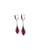 14KW 2CT RUBY MARQUISE/.50CT WHITE AND BLACK DIAMONDS EARRING