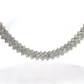 14k White Gold 72.00ct G SI2/ I1 Round Diamond 4 Row Diamond Tennis Necklace