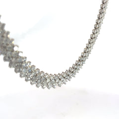 14k White Gold 72.00ct G SI2/ I1 Round Diamond 4 Row Diamond Tennis Necklace
