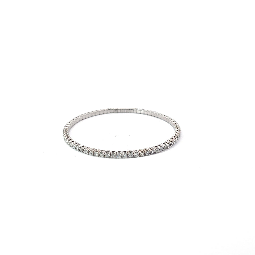 14k White Gold 2.65ct G SI1 Round Diamond Bangle