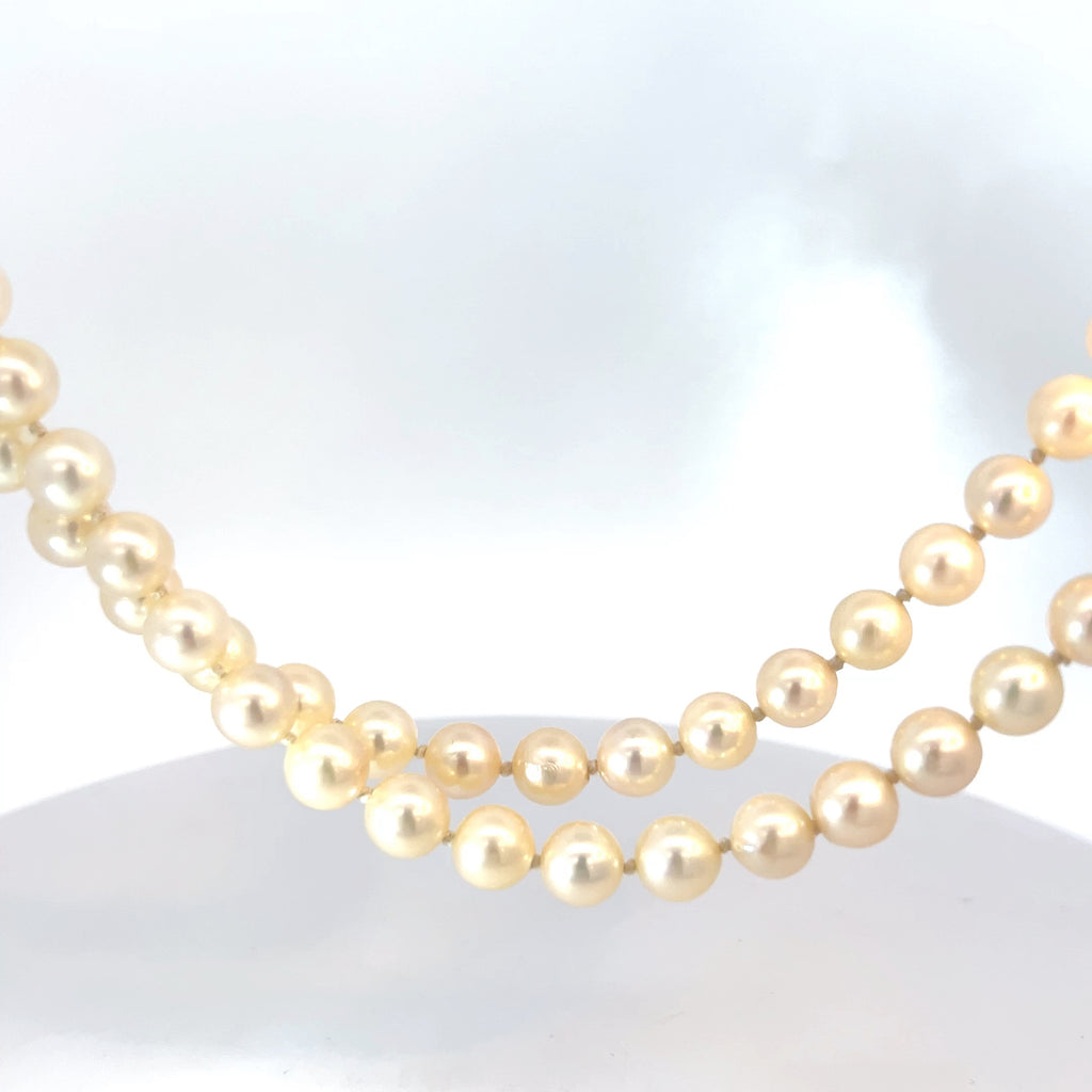 Perfectly Matched Round Fresh Water Pearl Opera Length Necklace 7.65mm 34"inch