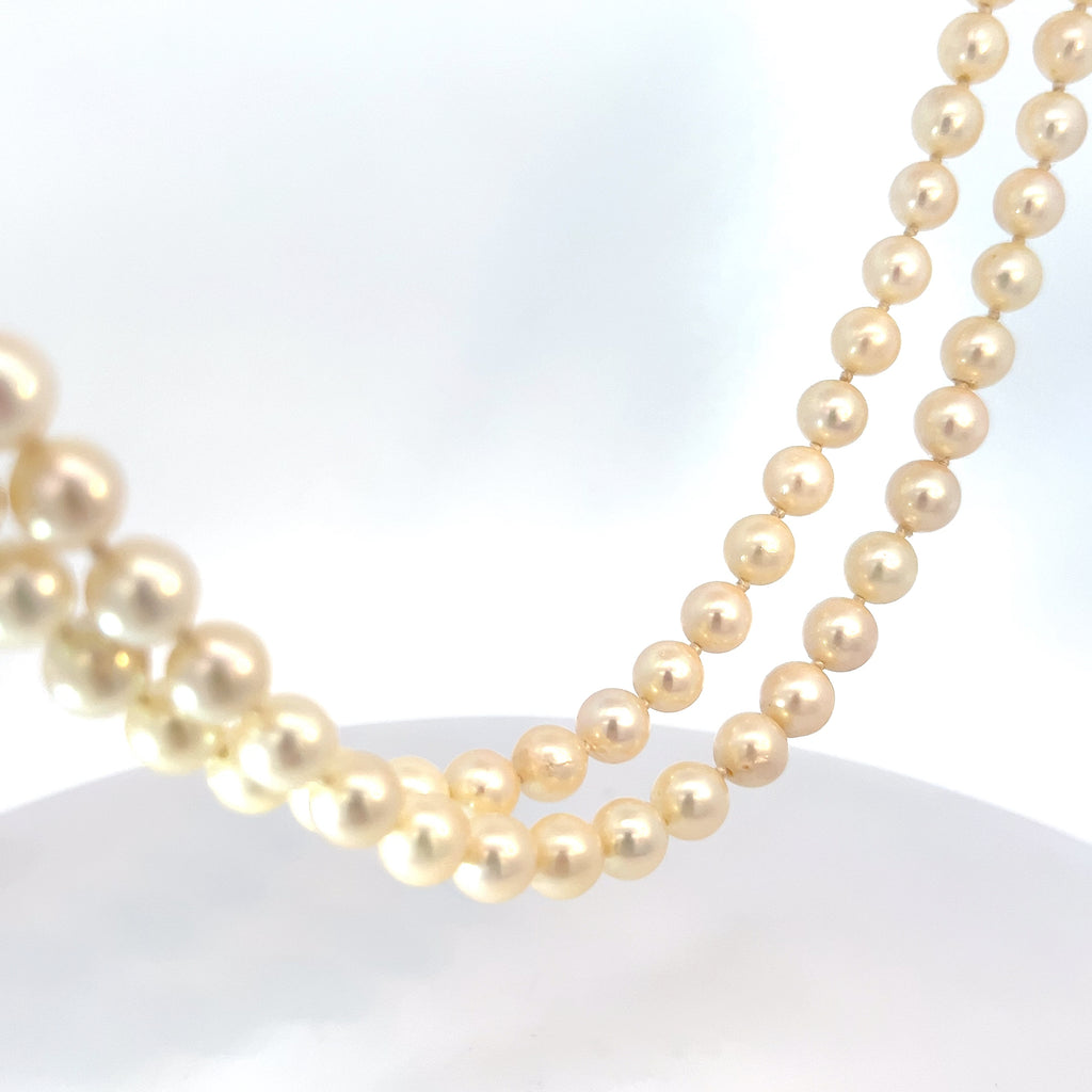 Perfectly Matched Round Fresh Water Pearl Opera Length Necklace 7.65mm 34"inch