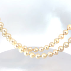 7.65 mm Perfectly Matched Round Pearl Opera Length Necklace 34"inch