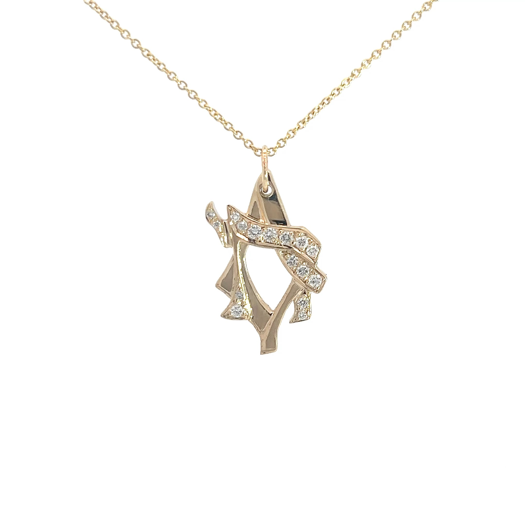 14k White Gold .35ct G VS2 Round Diamond Star of David Khai Pendant