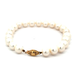 14k yellow gold Fresh water Pearl Bracelet