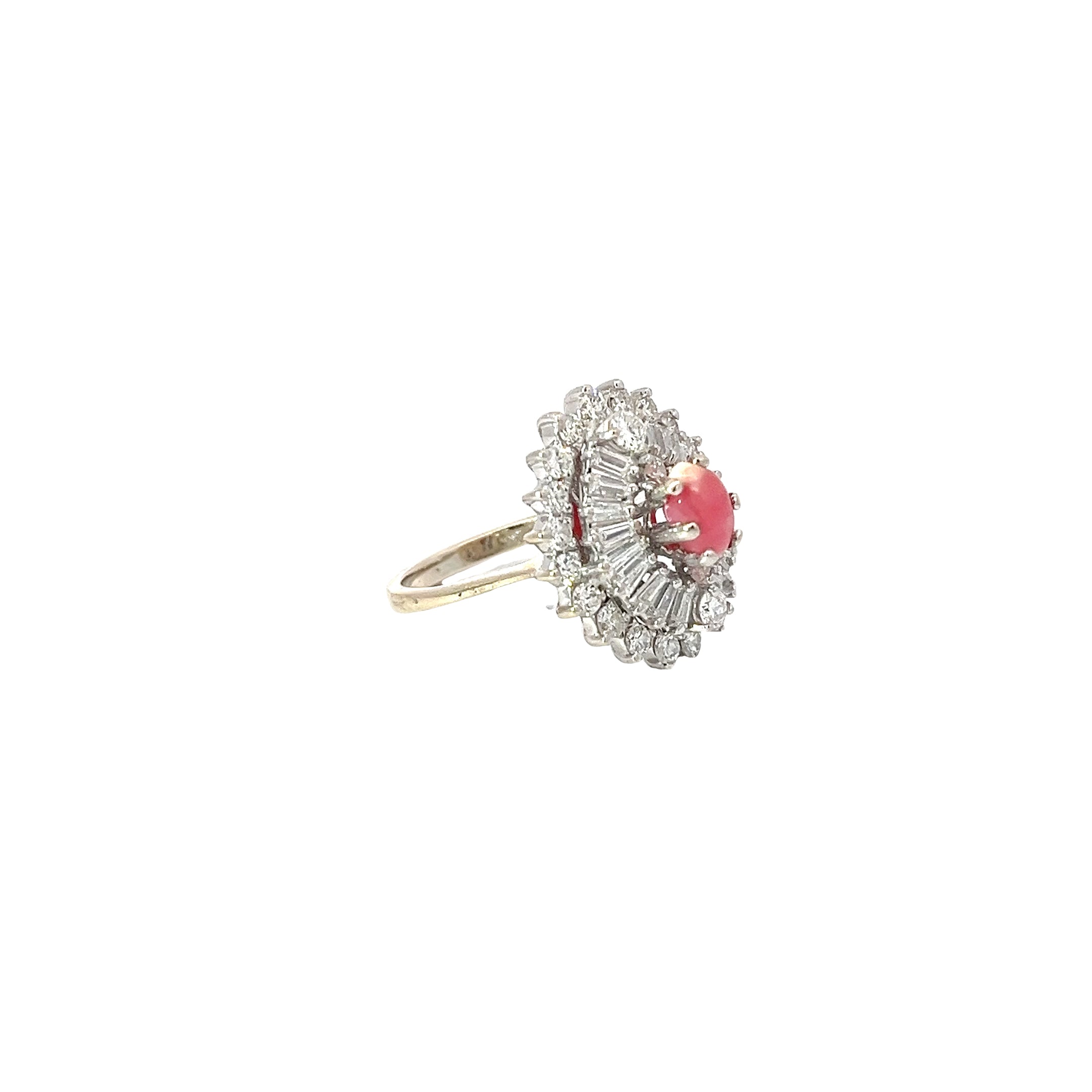 18k Yellow Gold  1.75CT F VS2 Round Diamond and .74ct Conch Pearl Ring certified by GIA #5211826939