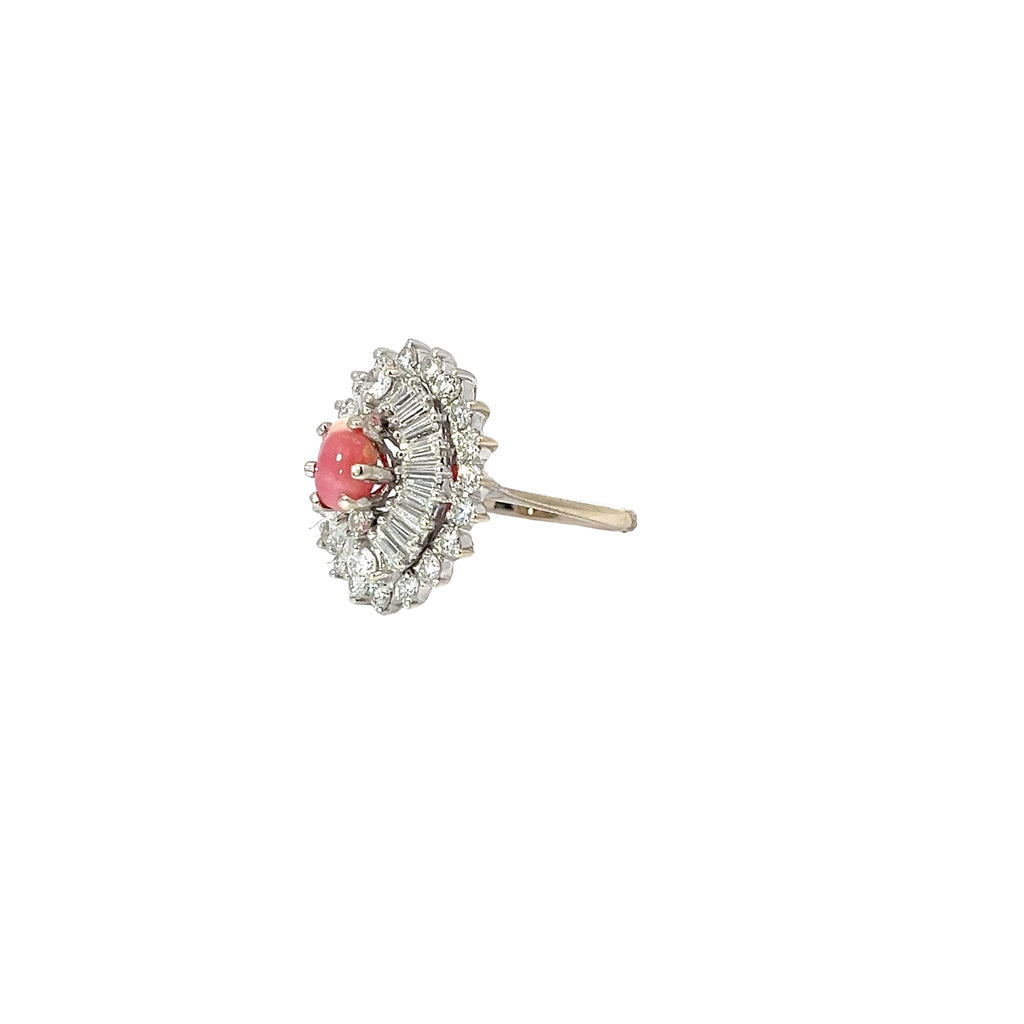 18k Yellow Gold  1.75CT F VS2 Round Diamond and .74ct Conch Pearl Ring certified by GIA #5211826939