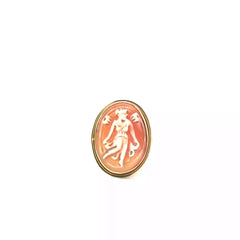 14k Yellow Gold Oval Cameo Vintage Ring 20x15 Size 8