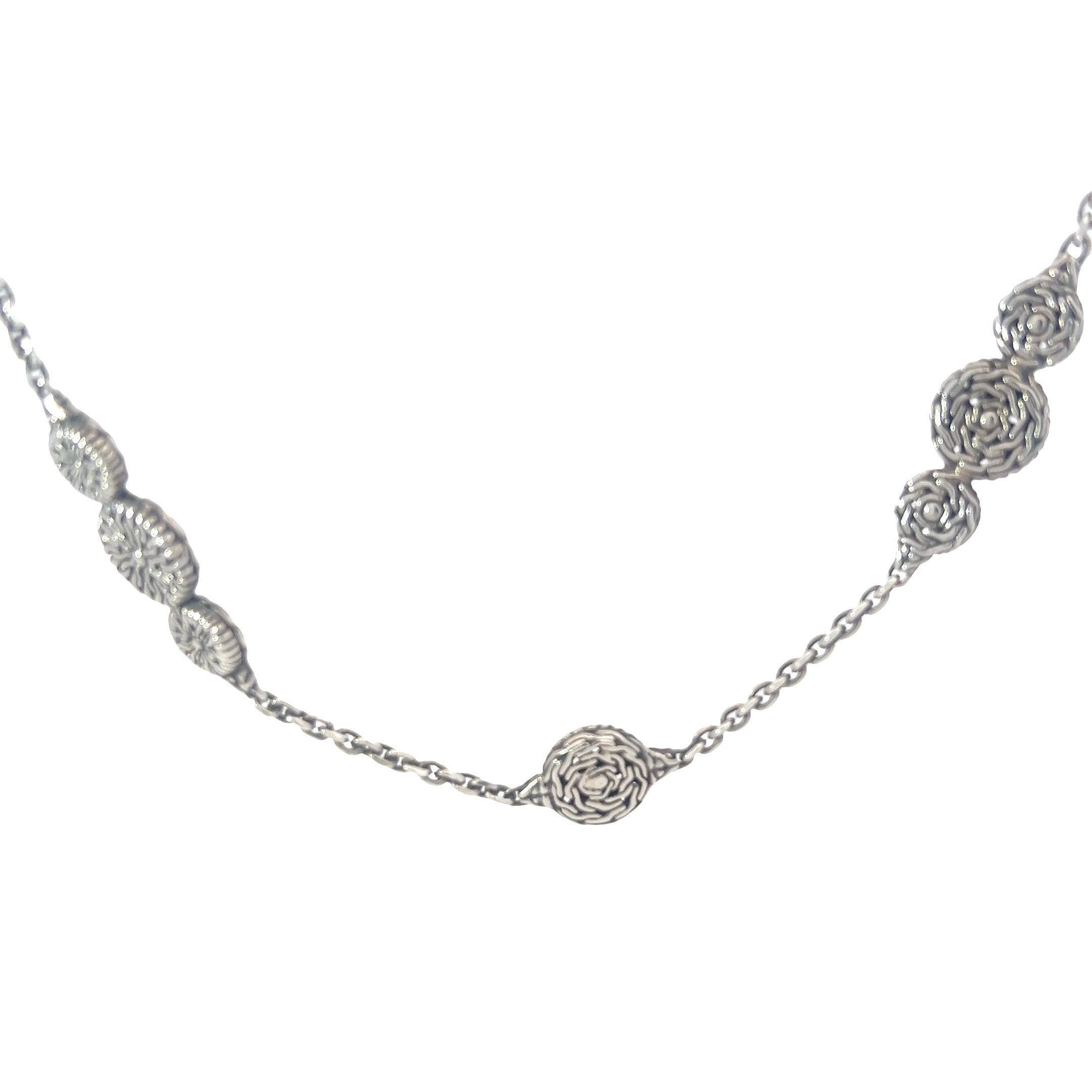 Vintage JOHN HARDY Flower Sterling Silver 36” 63.7g Necklace