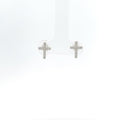 14k White Gold .25ct G VS2 Round Diamond Cross Stud Earrings