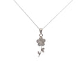 14k White Gold .35ct G SI1 Round Diamond Flower Necklace