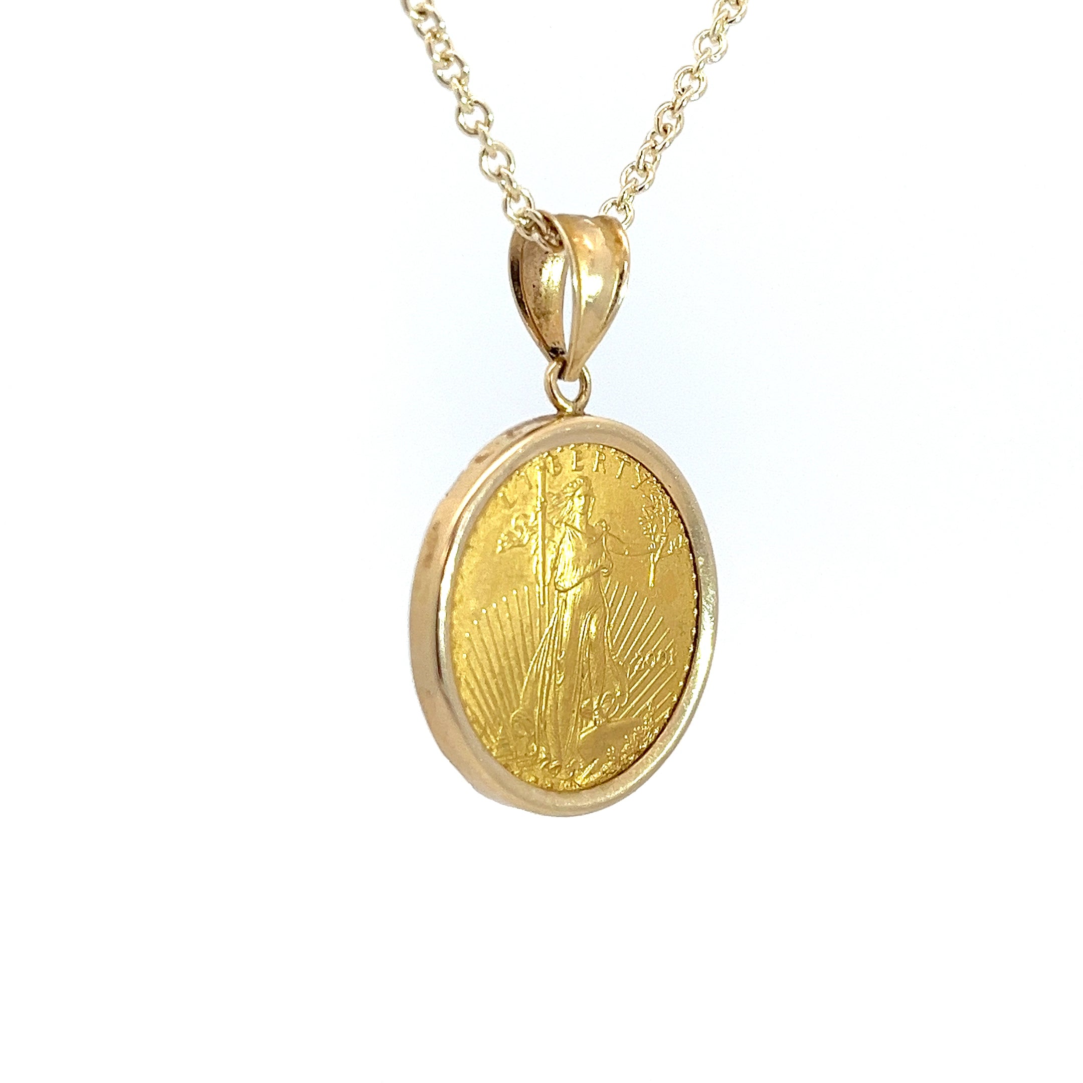 22k Yellow Gold 2001 $10.00 US Gold Coin Frame