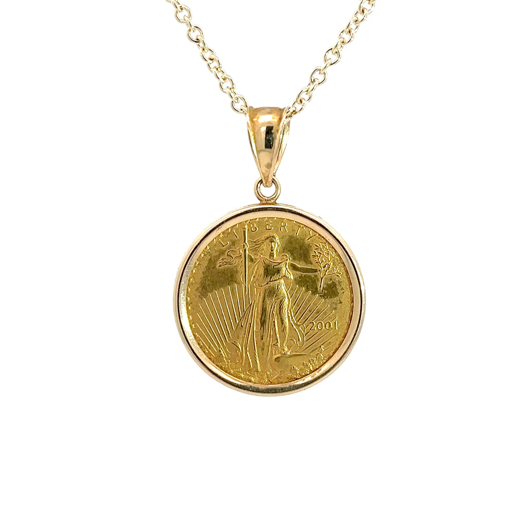 22k Yellow Gold 2001 $10.00 US Gold Coin Frame