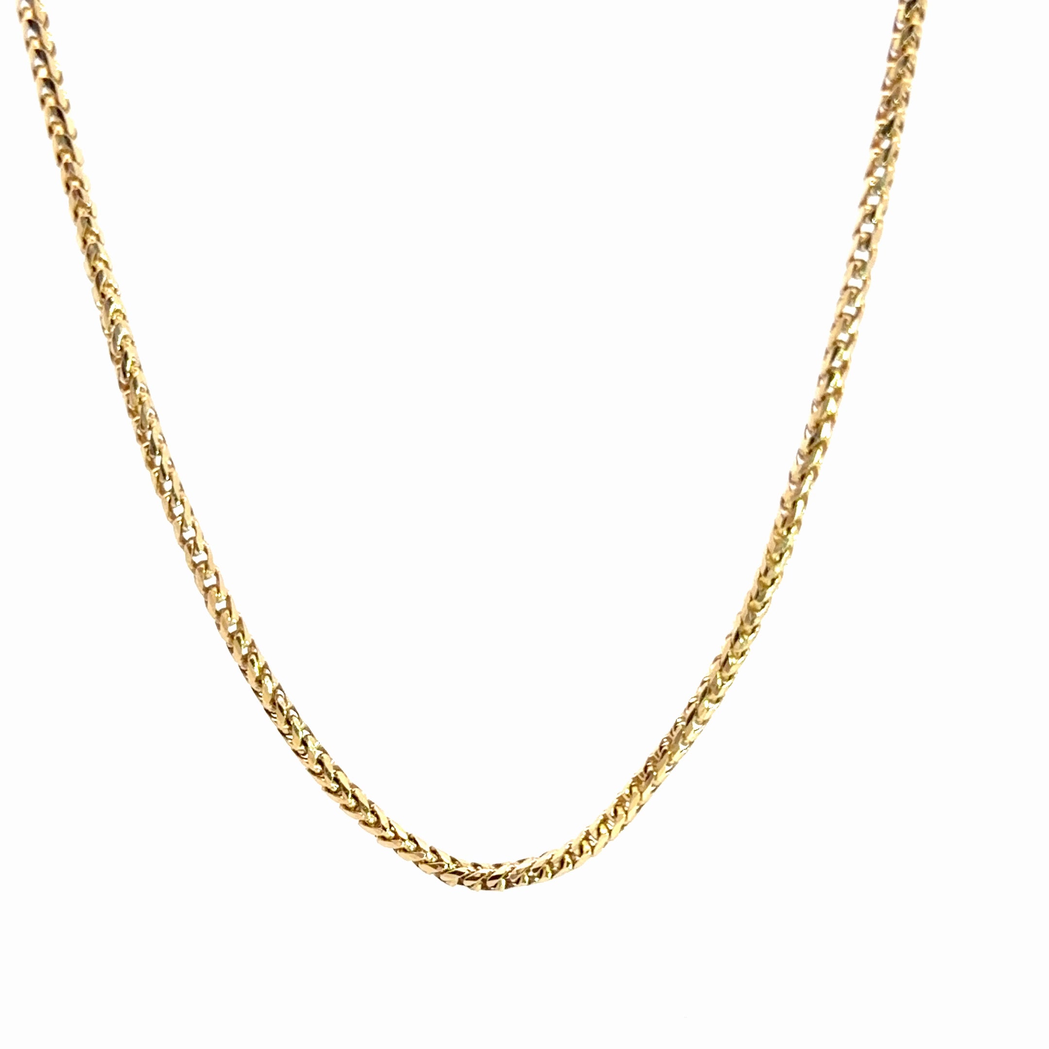 14k Yellow Gold Round Wheat Necklace 14 gram 2mm 24"inch