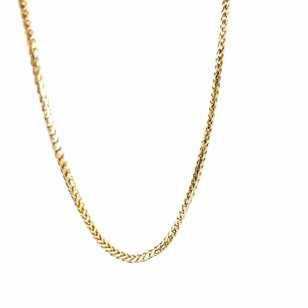 14k Yellow Gold Round Wheat Necklace 14 gram 2mm 24"inch