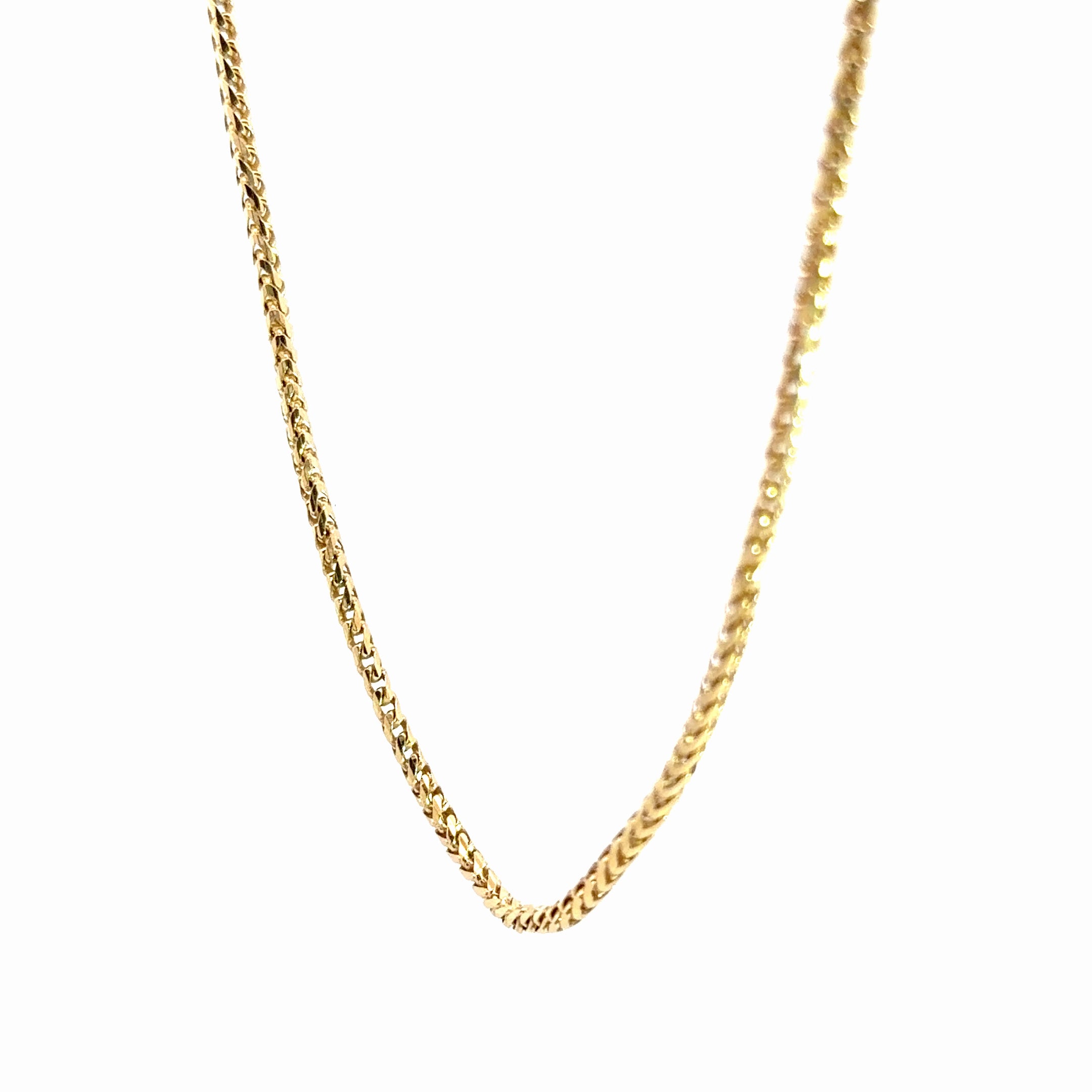 14k Yellow Gold Round Wheat Necklace 14 gram 2mm 24"inch