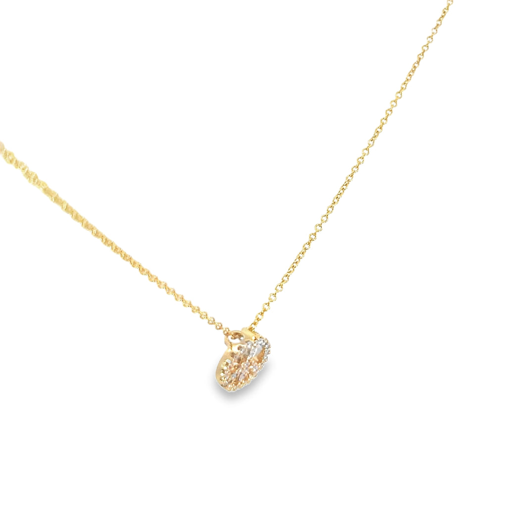 14k Yellow Gold .25ct G VS2 Round Diamond Peace Sign Pendant