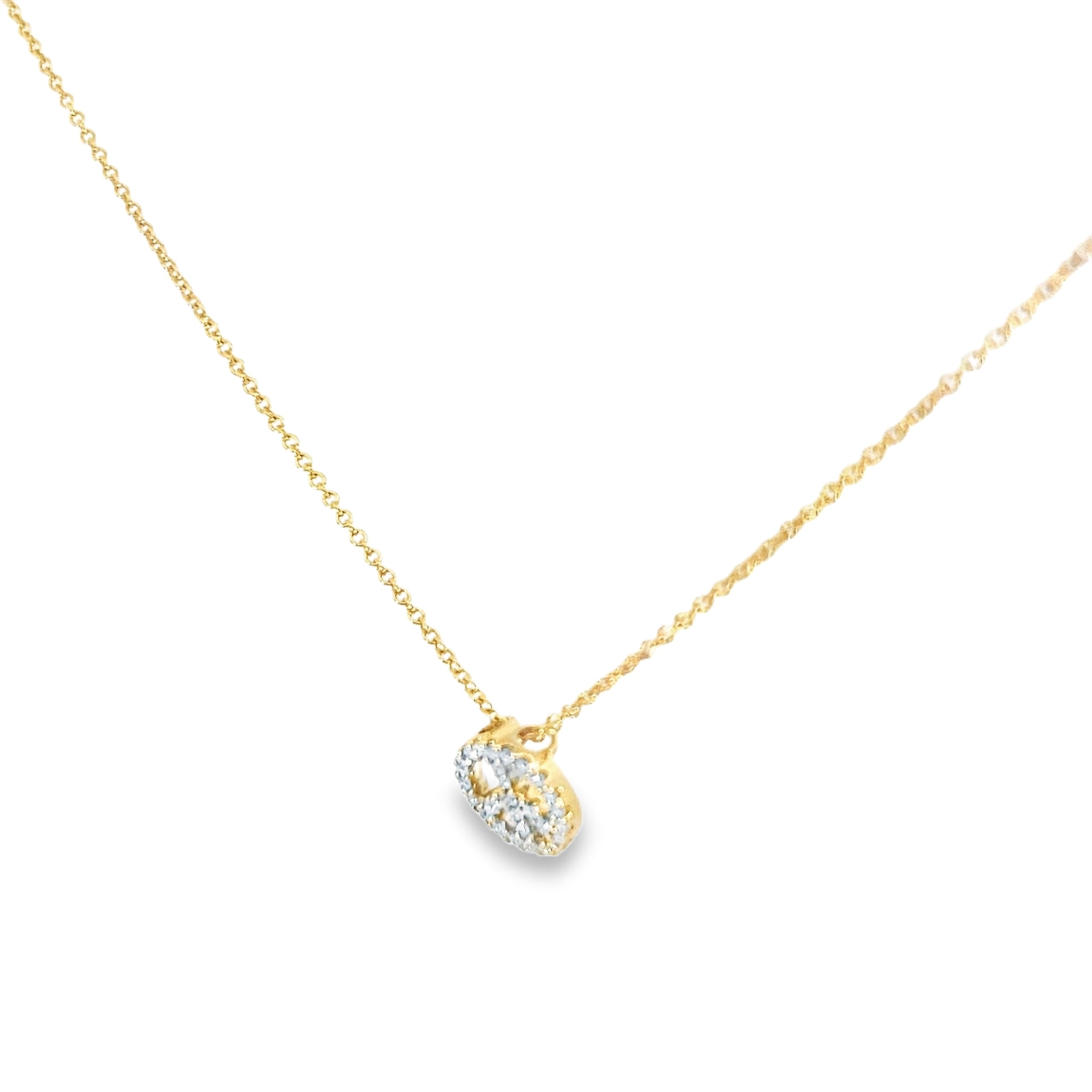 14k Yellow Gold .25ct G VS2 Round Diamond Peace Sign Pendant