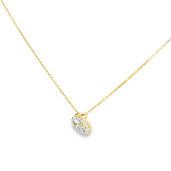 14k Yellow Gold .25ct G VS2 Round Diamond Peace Sign Pendant