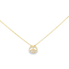 14k Yellow Gold .25ct G VS2 Round Diamond Peace Sign Pendant