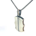 Sterling Silver 24.8 gram Necklace/ Warrior Shield with Cubic Zirconium Stone Pendant
