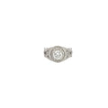 14k White Gold .75ct F SI1 Round Diamond and .75ct G VS2 Round Diamond along the side Engagement Ring Size 6 1/2