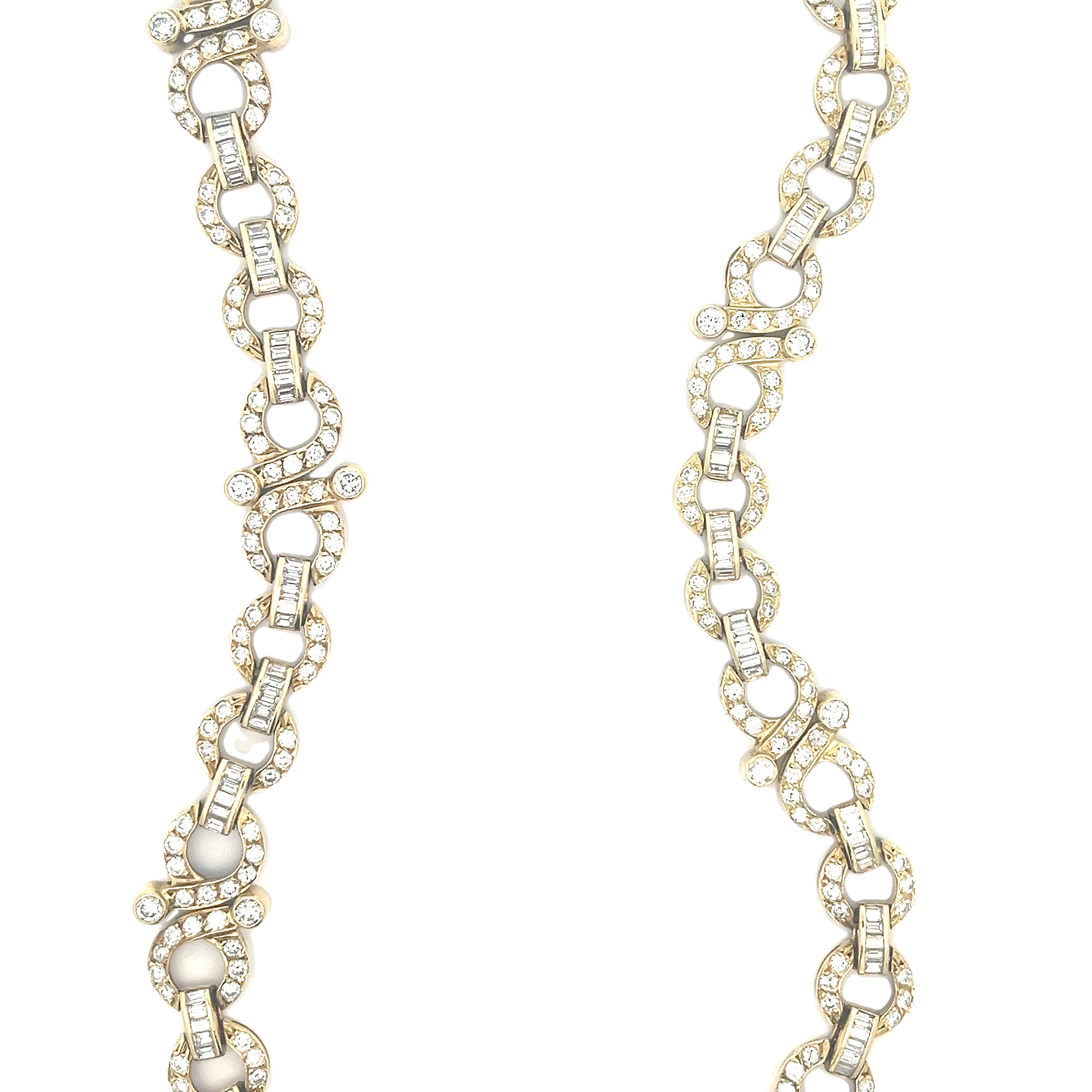 Italian 18k Yellow Gold Diamond Infiniti Necklace