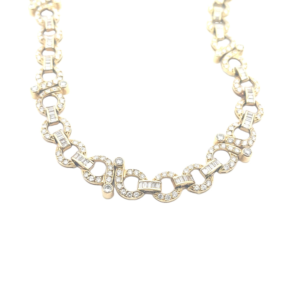 Italian 18k Yellow Gold Diamond Infiniti Necklace