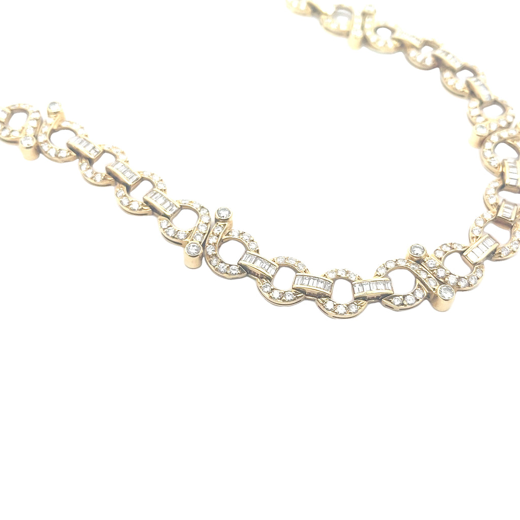 Italian 18k Yellow Gold Diamond Infiniti Necklace