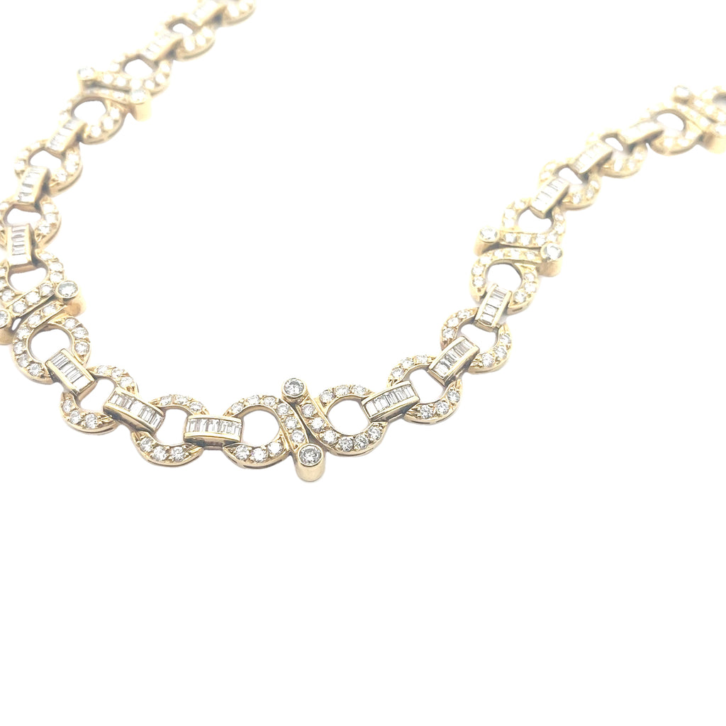Italian 18k Yellow Gold Diamond Infiniti Necklace