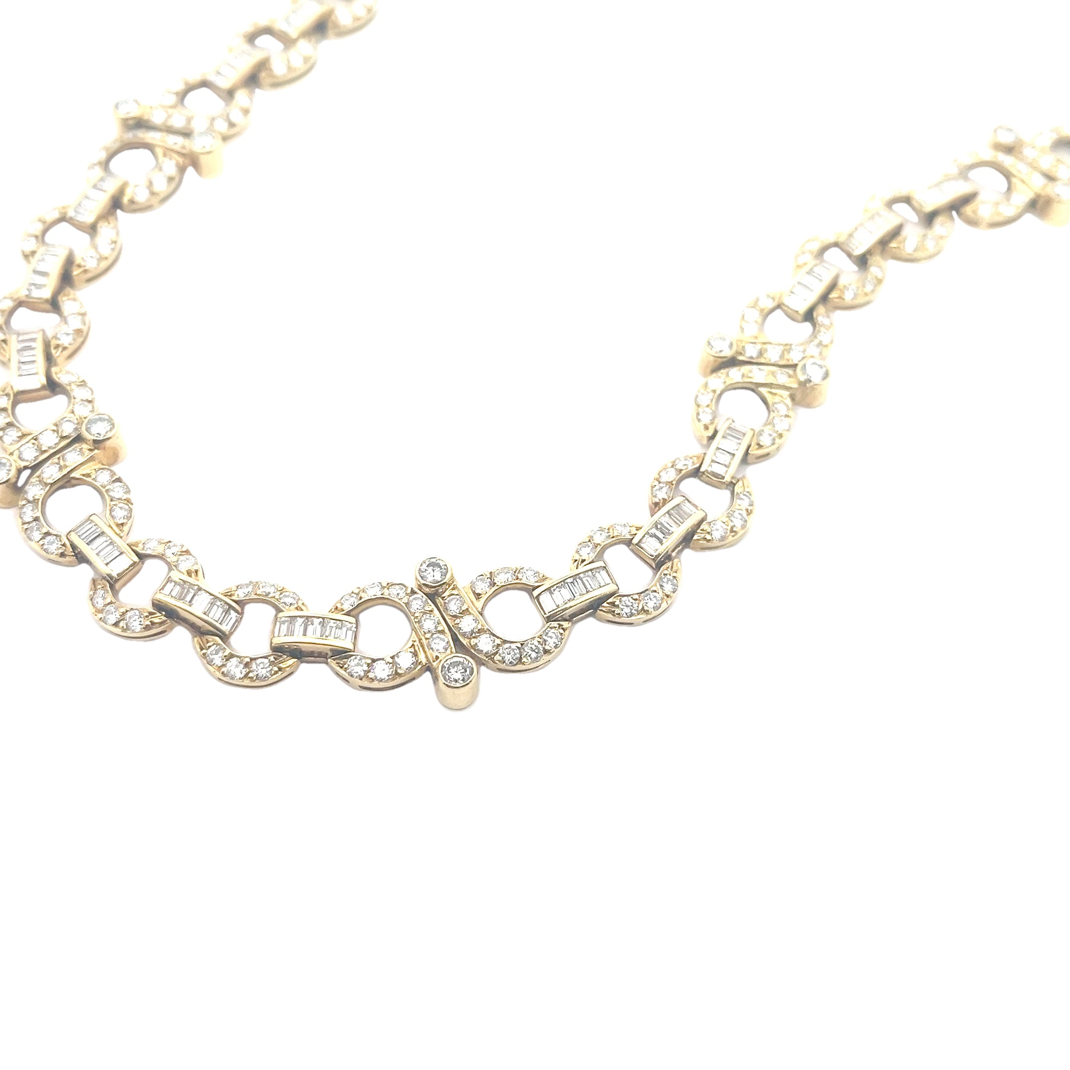 Italian 18k Yellow Gold Diamond Infiniti Necklace