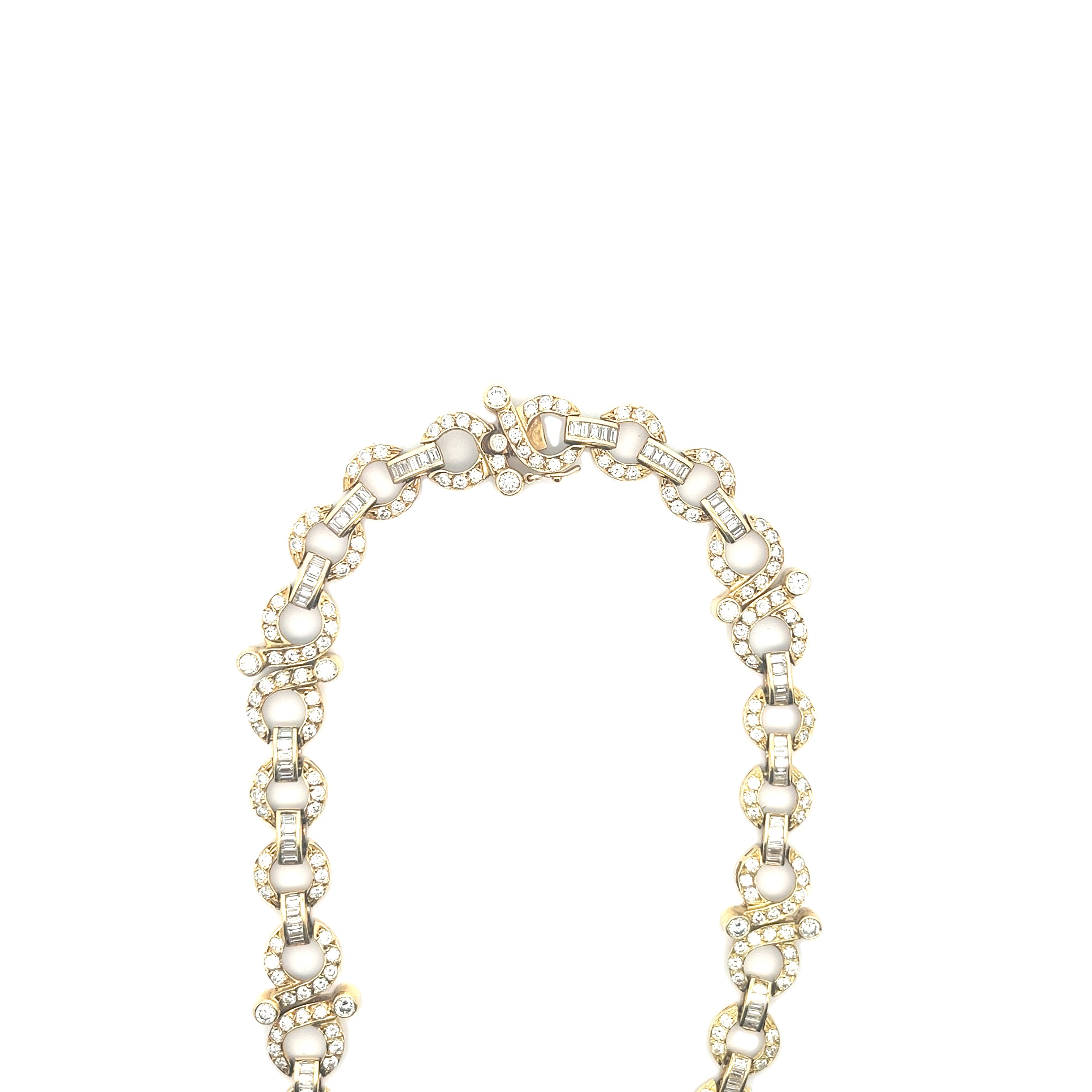 Italian 18k Yellow Gold Diamond Infiniti Necklace