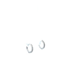 14k White Gold .06ct G SI1 Round Ex-Small Diamond Hoop Earrings