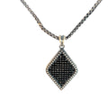 Sterling Silver 23.2 gram Necklace/ with Black Onyx Pendant