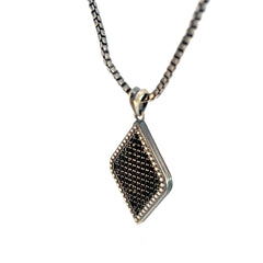 Sterling Silver 23.2 gram Necklace/ with Black Onyx Pendant