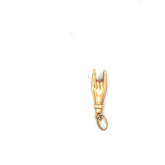 14k Yellow Gold Hand Peace Sign Charm 1.50 gram 1"inch