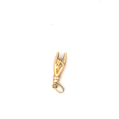 14k Yellow Gold Hand Peace Sign Charm 1.50 gram 1"inch