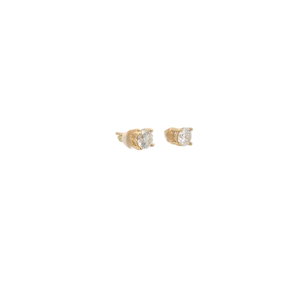 14k Yellow Gold 1.65ct H I VS2 Round Diamond Stud Earrings