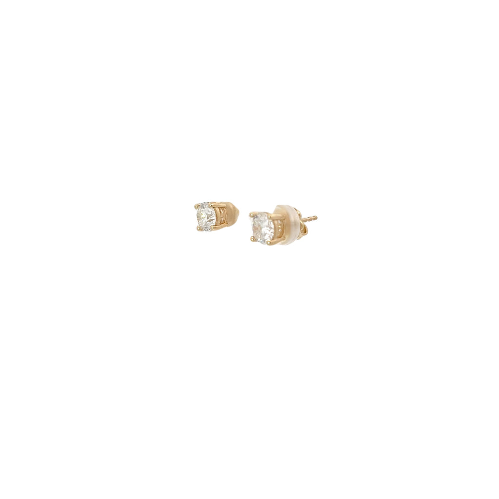 14k Yellow Gold 1.65ct H I VS2 Round Diamond Stud Earrings