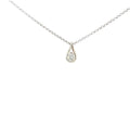 14k White Gold .25ctG VS2 Round Diamond Drop Solitaire Pendant