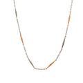 14k Rose and White Gold Diamond Cut Rose Barrell Choker Necklace 13" inches 6.6 gram