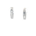 18k White Gold .60 E VS2 1/2 Baguette Oval Hoops