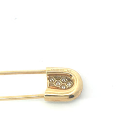 Pre-Owed Pave Tiffany & Co. 18k Yellow Gold with Round Diamond Safely/Diaper Pin