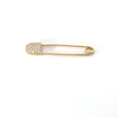 Pre-Owed Pave Tiffany & Co. 18k Yellow Gold with Round Diamond Safely/Diaper Pin