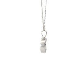 14k White Gold .25ct G VS2 Round Happy Diamond Heart Pendant
