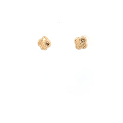 14k Yellow Gold Clover Leaf Stud Earrings