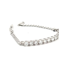 14k White Gold 3.56ct F VS2 (12) Round Diamond 1/2 Tennis Bracelet
