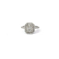 18k White Gold 1.00ct F VS1 Round and Baguette Ring Certified By I Gioielli Del Sole #AN325P