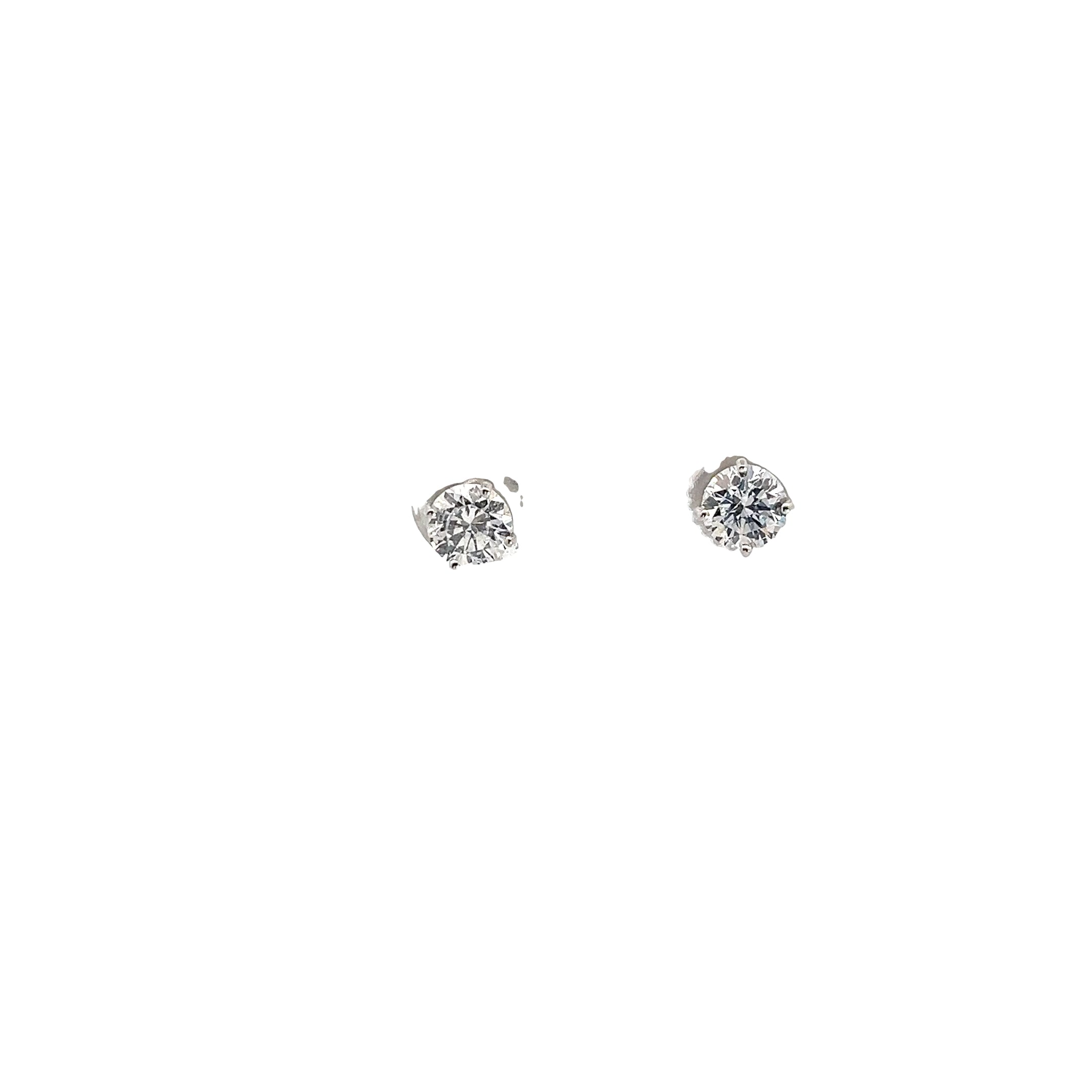 14K WHITE GOLD  1CT G SI1 ROUND DIAMOND STUD EARRINGS